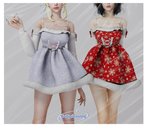 Alpha Snow Magic Dress by ohmybunnny2 - The Sims 4 Custom Content