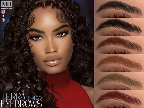 Alpha Terra Eyebrows N435 by magichandcc - The Sims 4 Custom Content