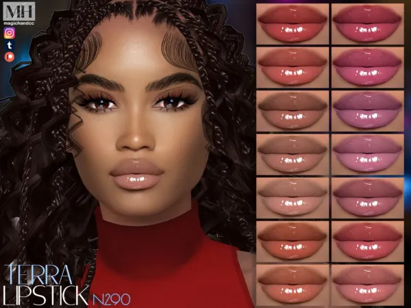 Alpha Terra Lipstick N290 by magichandcc - The Sims 4 Custom Content