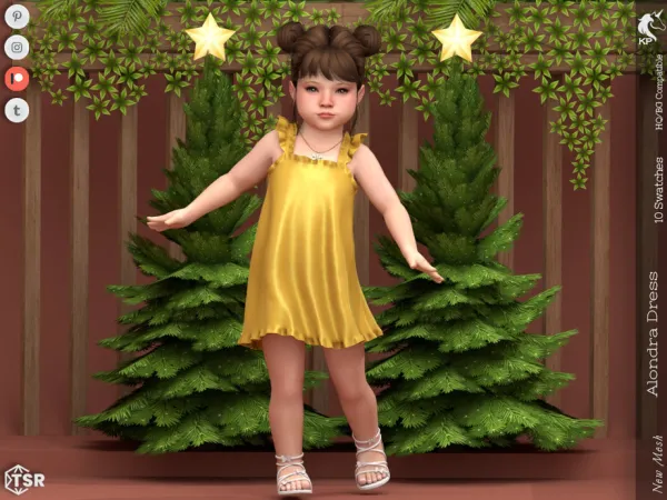 Alpha Alondra Dress Toddler by KaTPurpura - The Sims 4 Custom Content