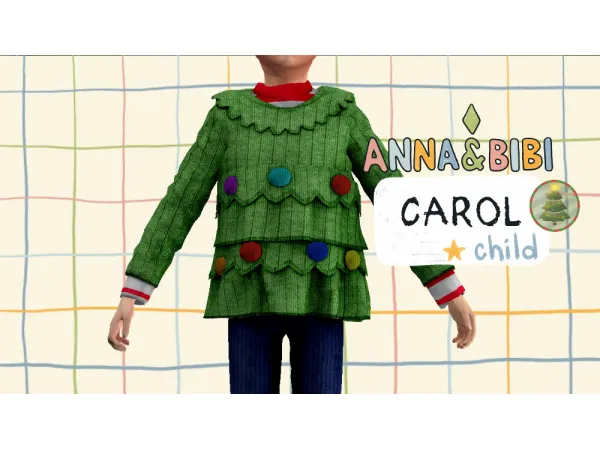 Alpha Carol Child Christmas 2025 [AnnaBibi] by simsfinds - The Sims 4 Custom Content