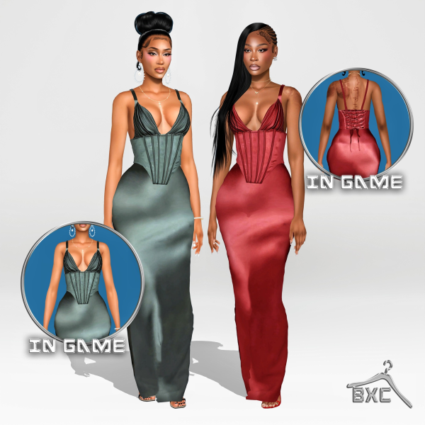 Alpha SHEA MAXI DRESS by simsfinds - The Sims 4 Custom Content