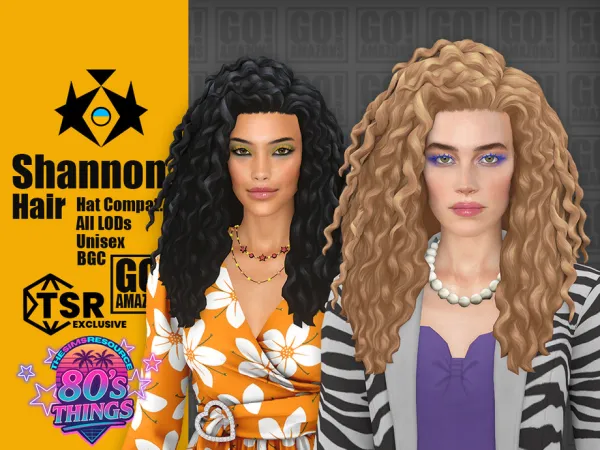 Maxis Match Shannon Hair (80's Things) - The Sims 4 Custom Content