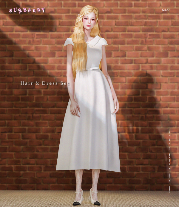 Alpha [SUNBERRY]2577 Dress Set by simsfinds - The Sims 4 Custom Content