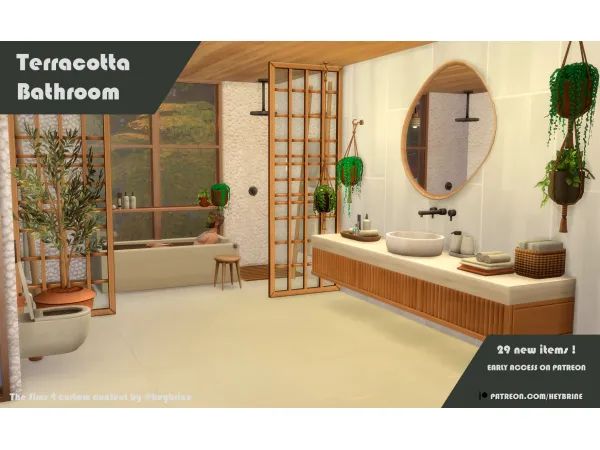 Maxis Match Terracotta Bathroom by simsfinds - The Sims 4 Custom Content