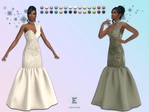 Mix ErinAOK Womens Gown 122125 by KeyCamz - The Sims 4 Custom Content