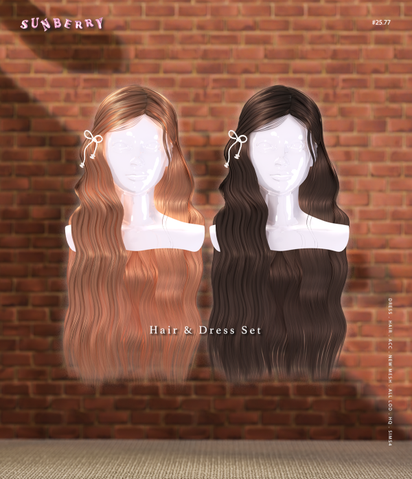 Alpha [SUNBERRY]2577 Hair by simsfinds - The Sims 4 Custom Content