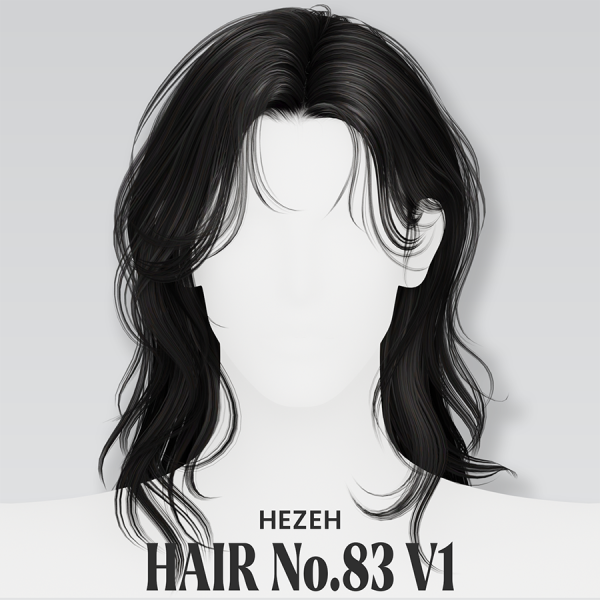Alpha [Hezeh]Hair_No83 V1 by hezeh - The Sims 4 Custom Content