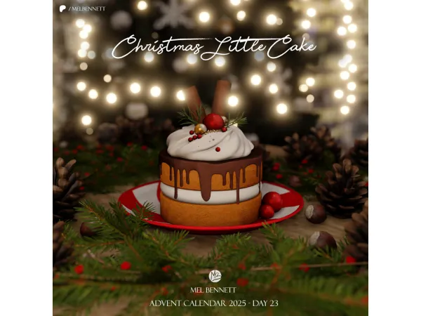 Mix Advent Calendar 2025 Day 23 Christmas Little Cake - The Sims 4 Custom Content