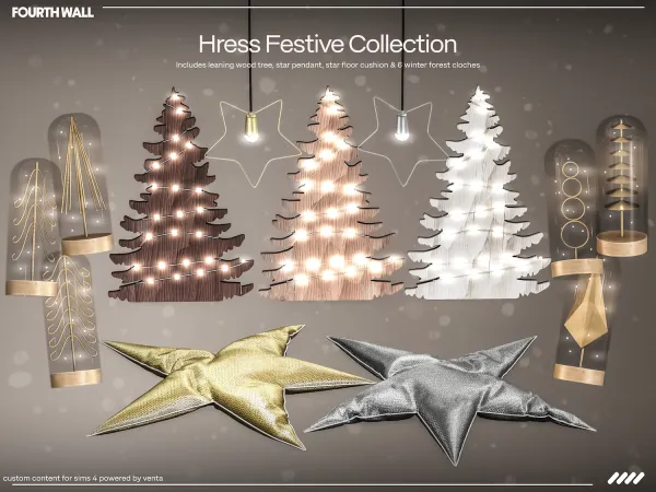 Alpha Fourth Wall Hress Festive Collection by bergdorfsims - The Sims 4 Custom Content