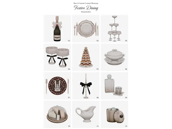 Maxis Match Festive Dining by swanettesims - The Sims 4 Custom Content