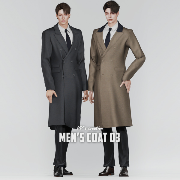 Alpha [KK] Men's coat 03 by simsfinds - The Sims 4 Custom Content