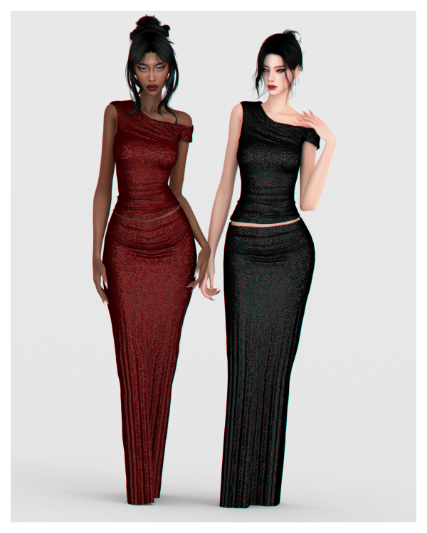 Alpha Festive Glam Set by simsfinds - The Sims 4 Custom Content