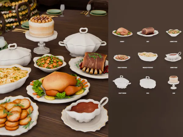 Alpha Christmas Past Victorian Dinner - The Sims 4 Custom Content