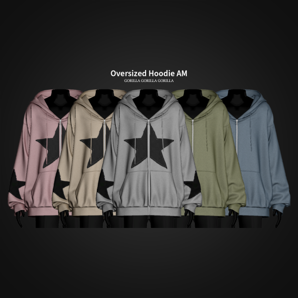 Alpha Oversized Hoodie AM bygorillax3 by simsfinds - The Sims 4 Custom Content