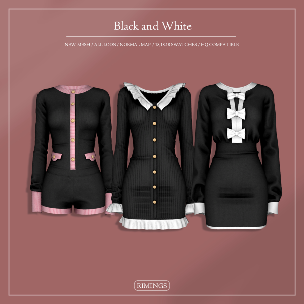 Alpha [RIMINGS] Black and White by simsfinds - The Sims 4 Custom Content