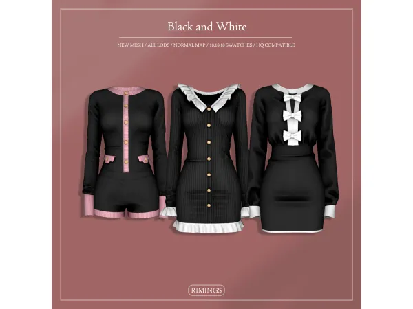 Alpha [RIMINGS] Black and White - The Sims 4 Custom Content