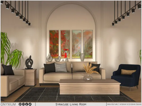 Mix Syracuse Living Room by thesimsresource - The Sims 4 Custom Content