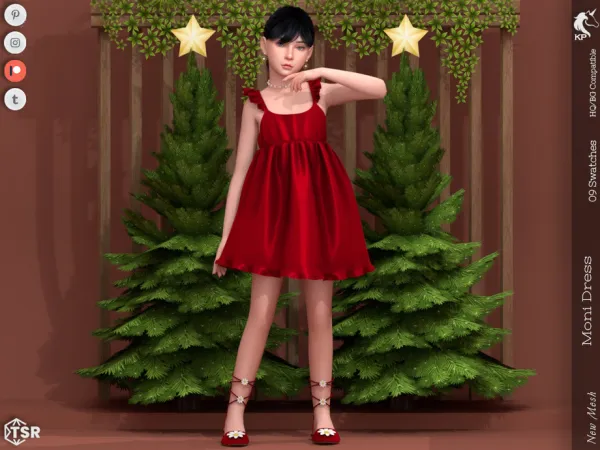 Alpha Moni Dress Child by thesimsresource - The Sims 4 Custom Content