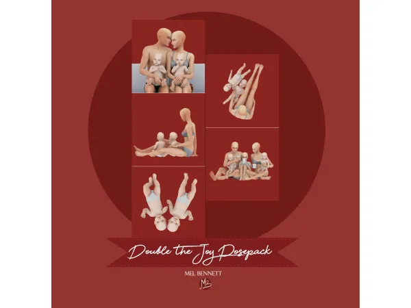 Mix Double The Joy Posepack - The Sims 4 Custom Content