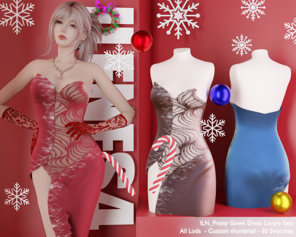 Alpha ILN Pretty Gown by ilenes4 - The Sims 4 Custom Content