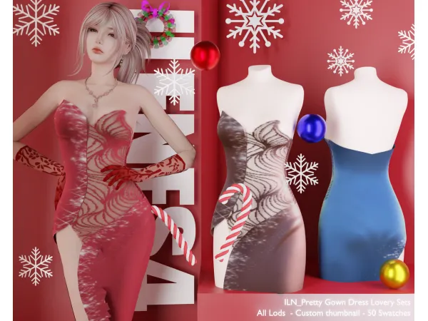 Alpha ILN Pretty Gown - The Sims 4 Custom Content