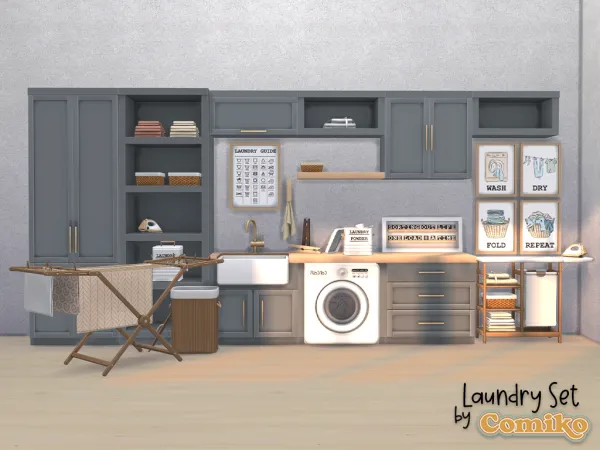 Maxis Match Laundry Set by comiko - The Sims 4 Custom Content