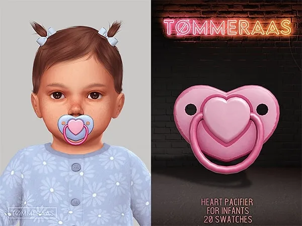 Mix Tu00d8MMERAAS Heart Pacifier for Infants - The Sims 4 Custom Content