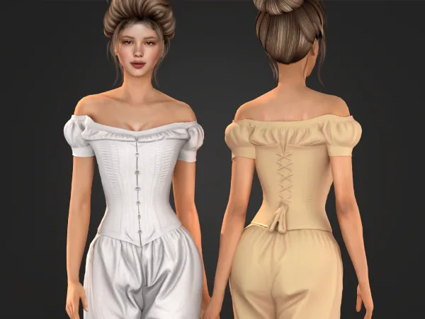 Alpha Victorian Underwear Corset Top - The Sims 4 Custom Content