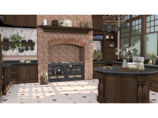 Mix Christmas Past Tiled Walls by philo - The Sims 4 Custom Content