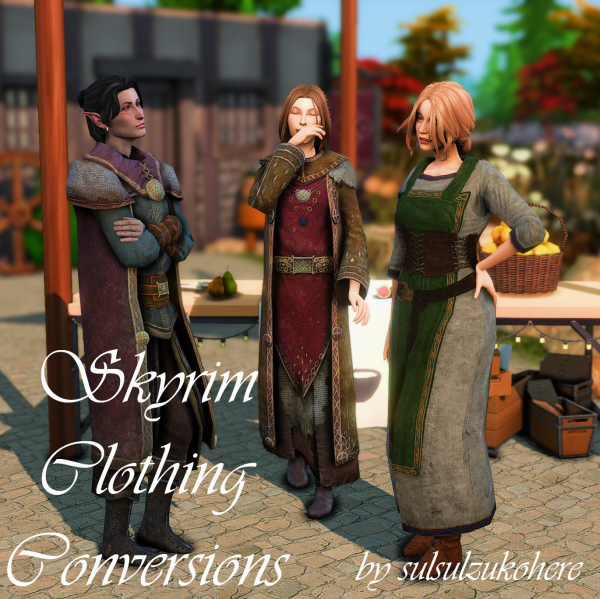 Mix Skyrim Clothing Conversions by simsfinds - The Sims 4 Custom Content