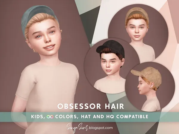 Alpha Obsessor Hair Kids - The Sims 4 custom content