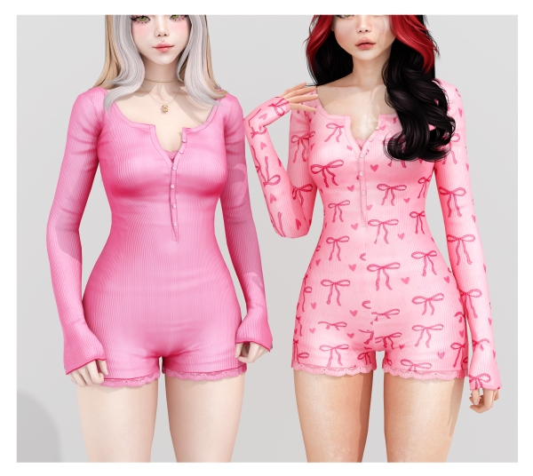 Mix 𐙚 Kitenny Lace Jumpsuit 𐙚 by babyetears - The Sims 4 Custom Content