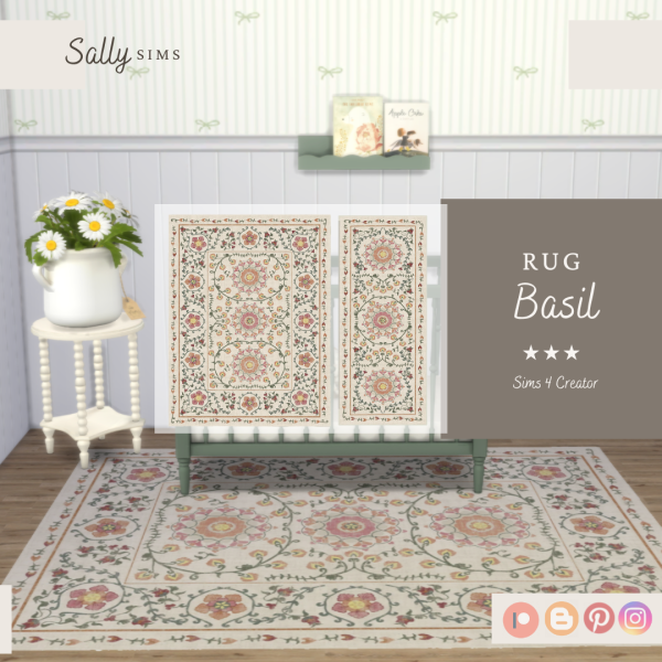 Alpha Rug BASIL by sally4sims - The Sims 4 Custom Content