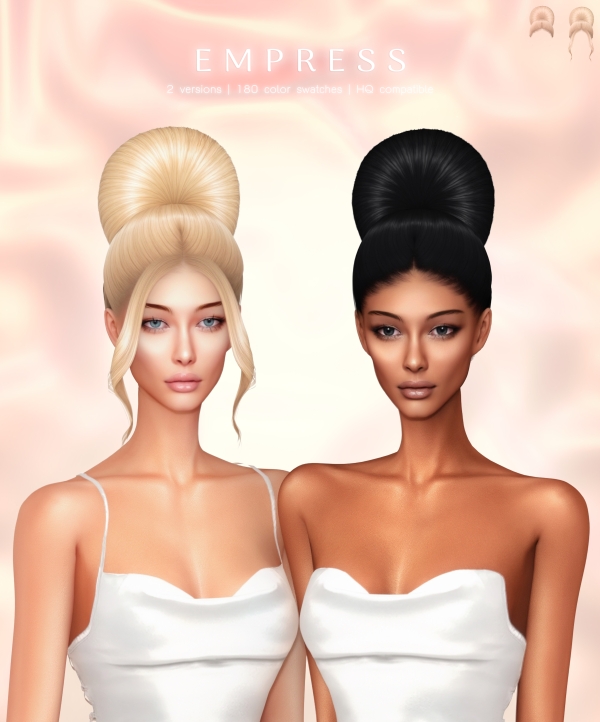 Alpha Empress Hairstyle by greenteahoney - The Sims 4 Custom Content