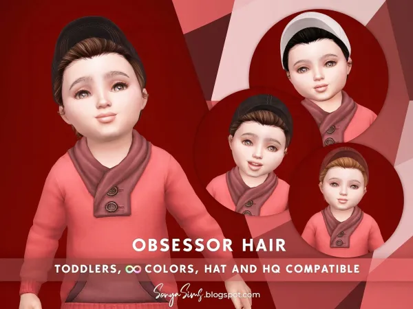 Alpha Obsessor Hair Toddlers by sonyasims - The Sims 4 Custom Content