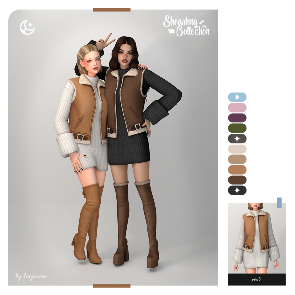 Maxis Match Vest Shearling Collection II by luxysims - The Sims 4 Custom Content