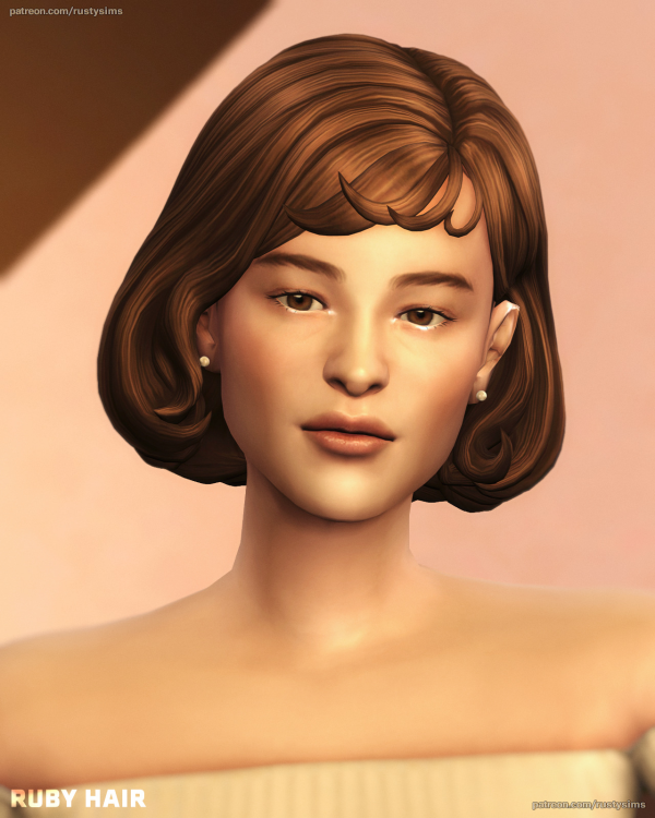 Maxis Match RUBY HAIR by simsfinds - The Sims 4 Custom Content