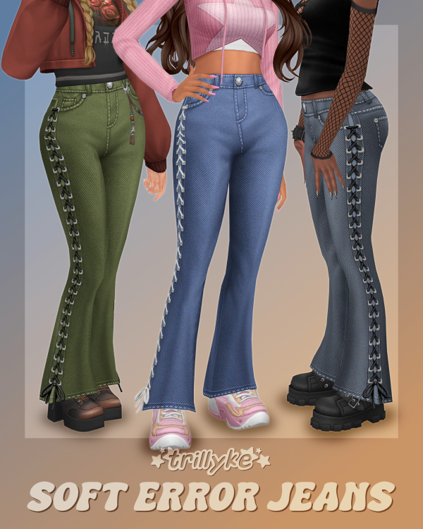 Maxis Match Soft Error Jeans by simsfinds - The Sims 4 Custom Content