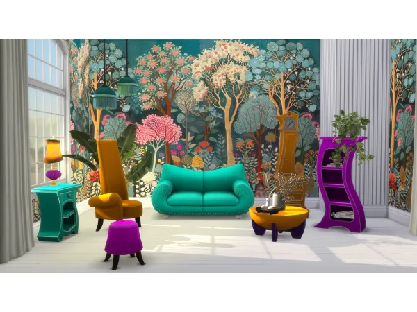 Alpha Quirky Wallpaper - The Sims 4 Custom Content