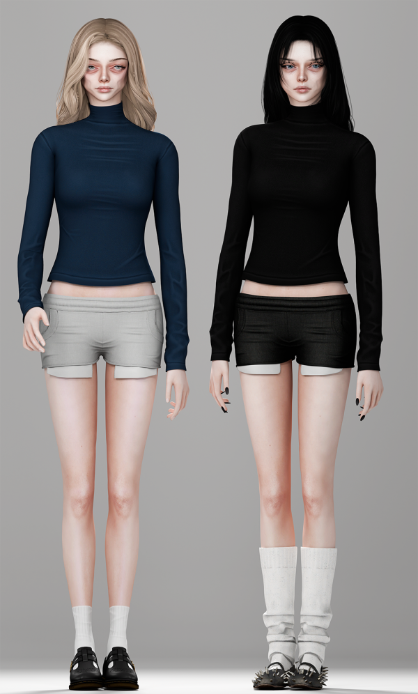 Alpha top girly and short hailes by whimp - The Sims 4 custom content