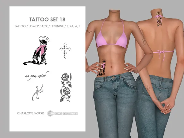 Mix Tattoo Set 18 by Charlotte_Morris - The Sims 4 Custom Content