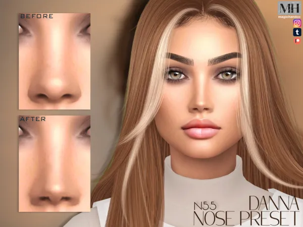 Mix Danna Nose Preset N55 by magichandcc - The Sims 4 Custom Content