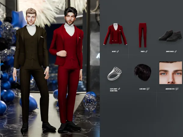Alpha New Year's Party Male - The Sims 4 Custom Content