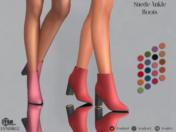 Maxis Match Suede Ankle Boots by thesimsresource - The Sims 4 Custom Content