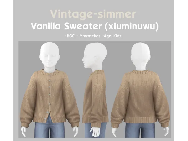 Maxis Match Vanilla Cardigan simmer by vintage - The Sims 4 Custom Content