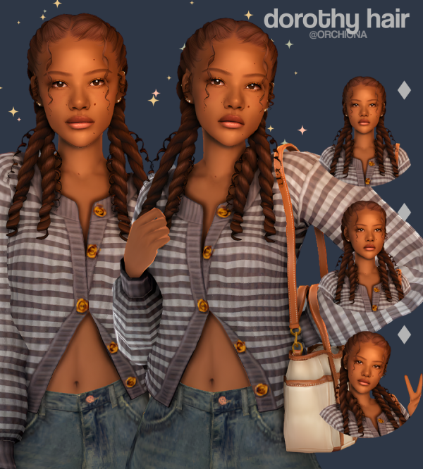 Maxis Match dorothy hair by simsfinds - The Sims 4 Custom Content