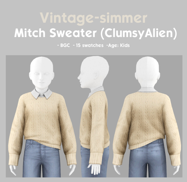 Maxis Match Mitch Sweater simmer by simsfinds - The Sims 4 Custom Content