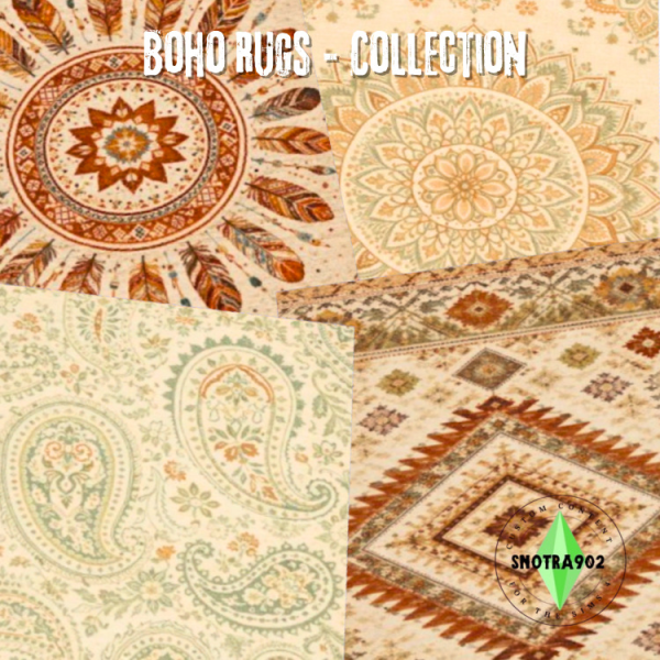 Mix Boho rugs Collection by simsfinds - The Sims 4 Custom Content