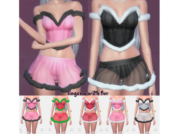 Maxis Match Lingerie with fur - The Sims 4 Custom Content